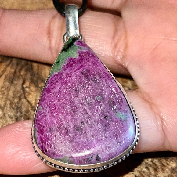 Anyolite Ruby Zoisite Pendant 2” - Picture 5 of 9